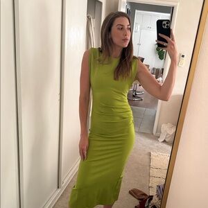 Zara Lime Green Midi Dress